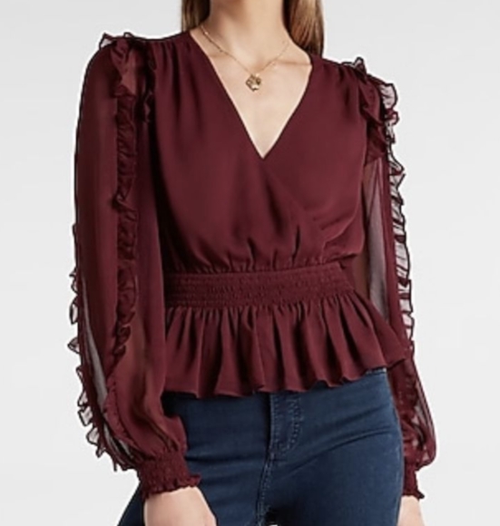 Express, M, Maroon Blouse - Picture 6 of 6
